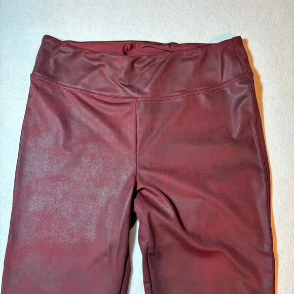 NYDJ Coated Skinny Leggings Pull-On Slimming pants Burgundy Size M - Picture 2 of 8